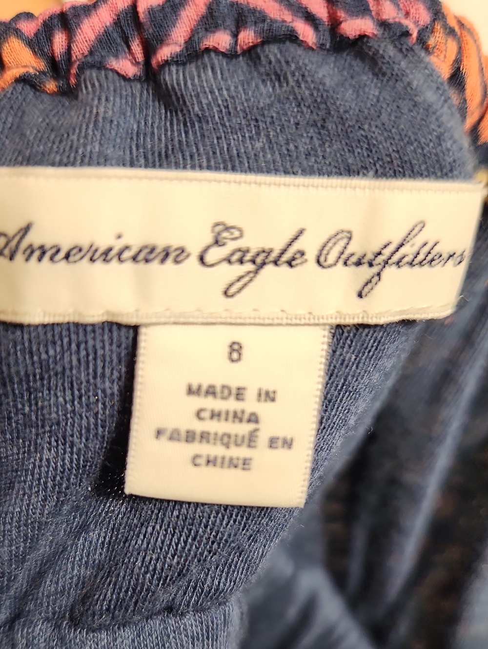 *American Eagle Outfitters Navy Geometric V‑Neck Midi Dress Pit 18 Follow Me! - Picture 3 of 4